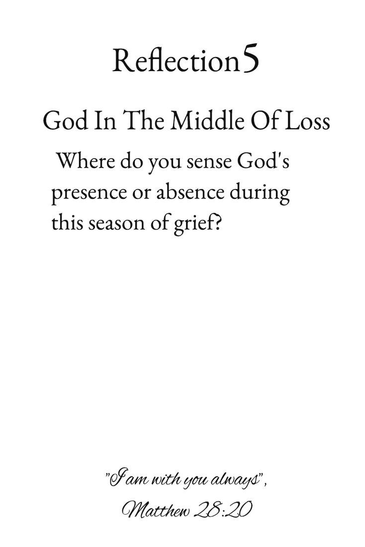 Inside page from Beyond the Image of the Casket: Grief Journal Workbook