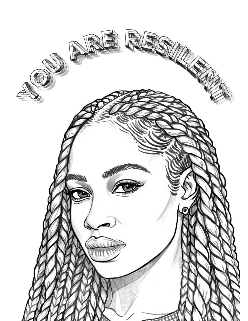 Inside page from You Are Beautiful Coloring Book